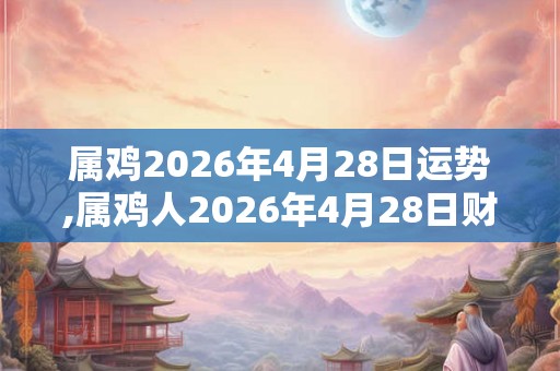 属鸡2026年4月28日运势,属鸡人2026年4月28日财运,生肖鸡2026年4月28日运势