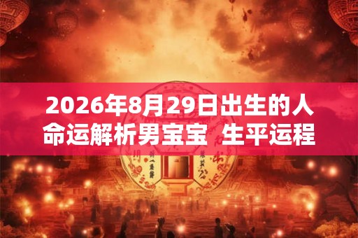 2026年8月29日出生的人命运解析男宝宝  生平运程分析