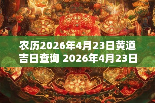 农历2026年4月23日黄道吉日查询 2026年4月23日黄道吉日是哪天农历