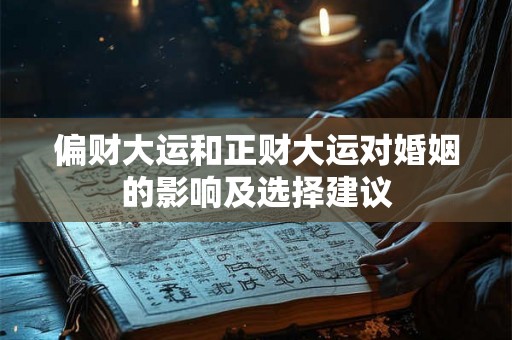 偏财大运和正财大运对婚姻的影响及选择建议