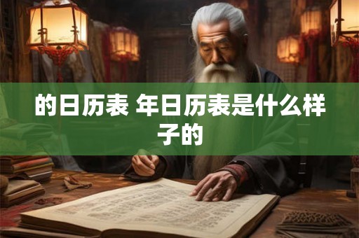 的日历表 年日历表是什么样子的