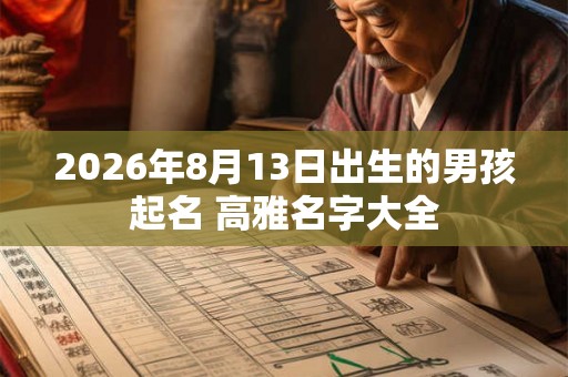 2026年8月13日出生的男孩起名 高雅名字大全