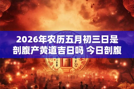2026年农历五月初三日是剖腹产黄道吉日吗 今日剖腹产好吗