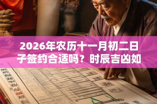 2026年农历十一月初二日子签约合适吗？时辰吉凶如何？