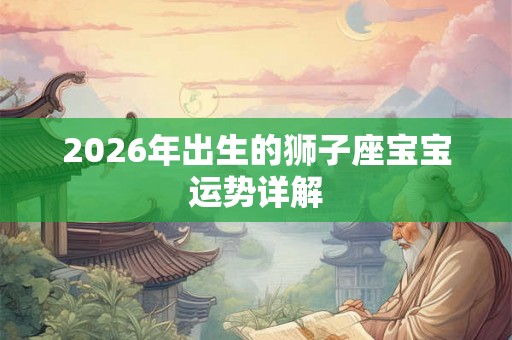 2026年出生的狮子座宝宝运势详解