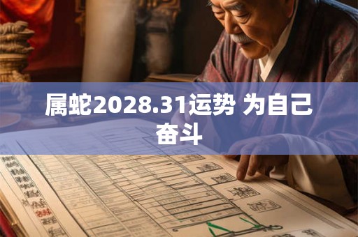 属蛇2028.31运势 为自己奋斗