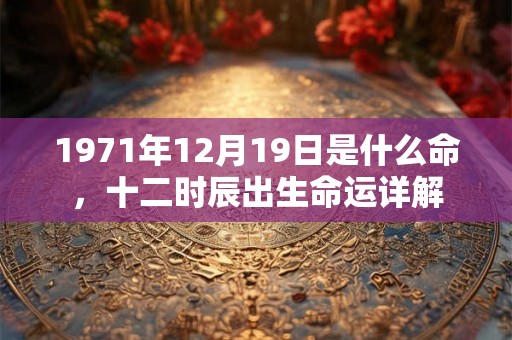 1971年12月19日是什么命，十二时辰出生命运详解