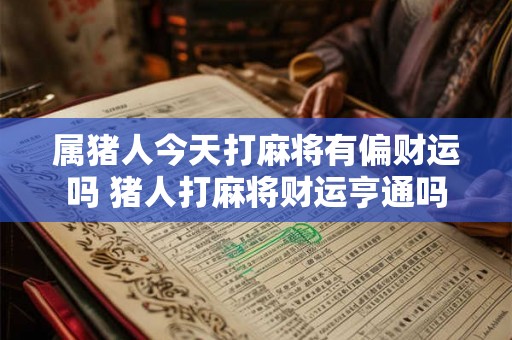 属猪人今天打麻将有偏财运吗 猪人打麻将财运亨通吗