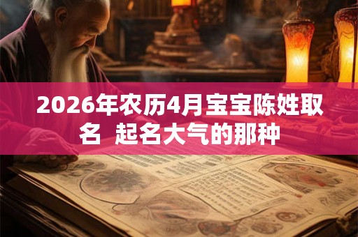 2026年农历4月宝宝陈姓取名  起名大气的那种