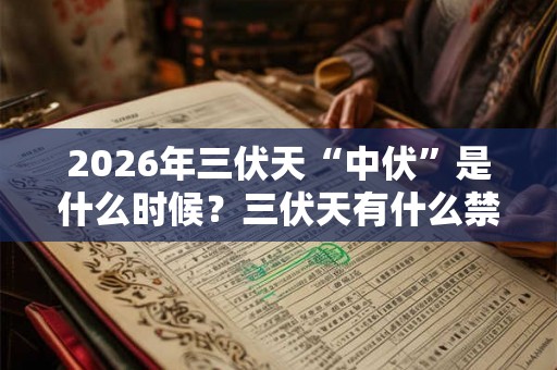 2026年三伏天“中伏”是什么时候？三伏天有什么禁忌？