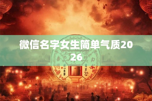 微信名字女生简单气质2026