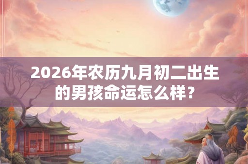 2026年农历九月初二出生的男孩命运怎么样？