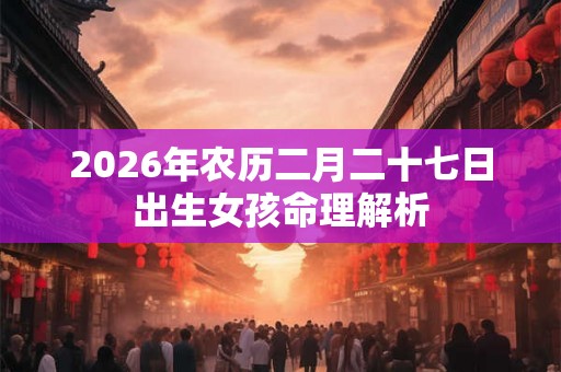 2026年农历二月二十七日出生女孩命理解析 2026年农历二月二十七日出生女孩命理解析
