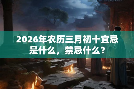 2026年农历三月初十宜忌是什么，禁忌什么？