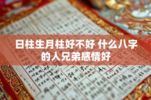 日柱生月柱好不好 什么八字的人兄弟感情好