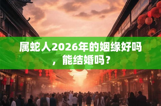 属蛇人2026年的姻缘好吗,能结婚吗? 属蛇人2026年的姻缘好吗,能结婚吗?