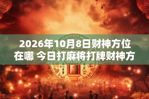 2026年10月8日财神方位在哪 今日打麻将打牌财神方位