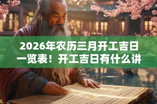 2026年农历三月开工吉日一览表！开工吉日有什么讲究？