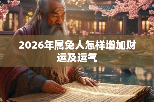 2026年属兔人怎样增加财运及运气