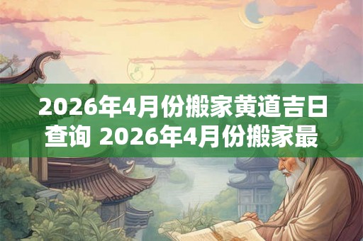 2026年4月份搬家黄道吉日查询 2026年4月份搬家最佳黄道吉日是哪天
