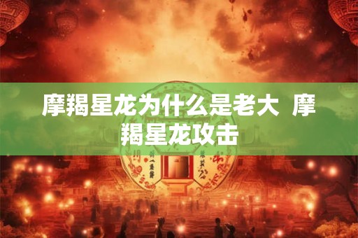 摩羯星龙为什么是老大  摩羯星龙攻击