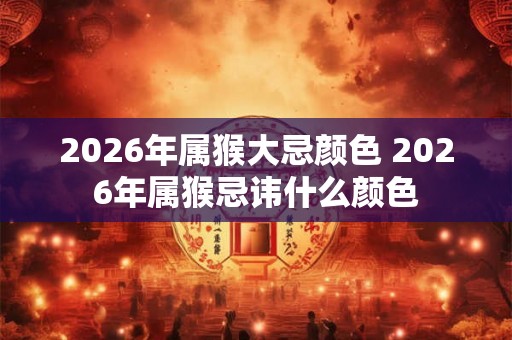 2026年属猴大忌颜色 2026年属猴忌讳什么颜色