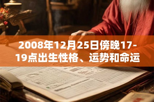 2008年12月25日傍晚17-19点出生性格、运势和命运