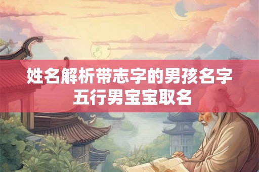 姓名解析带志字的男孩名字 五行男宝宝取名 姓名解析带志字的男孩名字 五行男宝宝取名