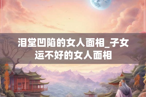泪堂凹陷的女人面相_子女运不好的女人面相