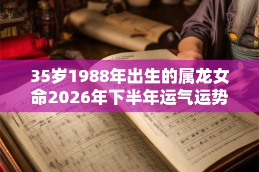 35岁1988年出生的属龙女命2026年下半年运气运势 35岁1988年出生的属龙女命2026年下半年运气运势