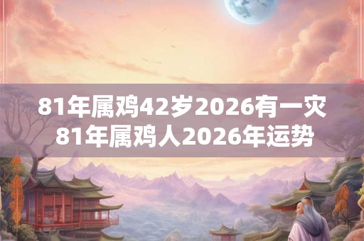 81年属鸡42岁2026有一灾 81年属鸡人2026年运势
