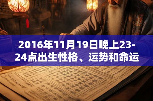 2016年11月19日晚上23-24点出生性格、运势和命运