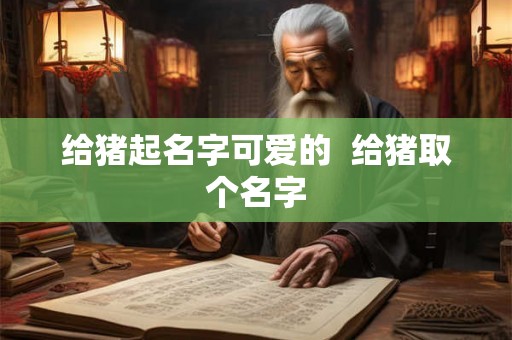 给猪起名字可爱的  给猪取个名字