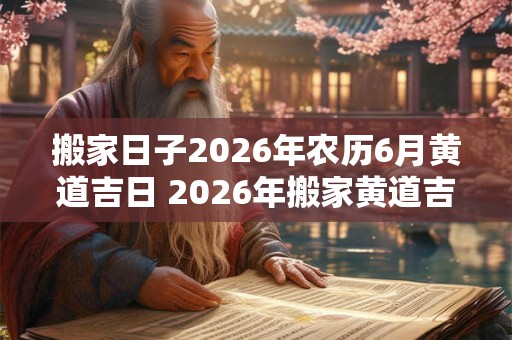 搬家日子2026年农历6月黄道吉日 2026年搬家黄道吉日是农历哪一天