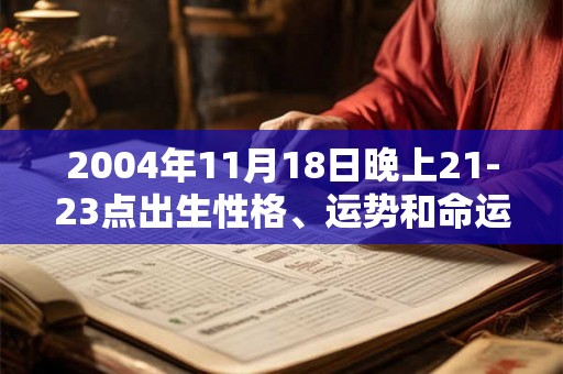 2004年11月18日晚上21-23点出生性格、运势和命运