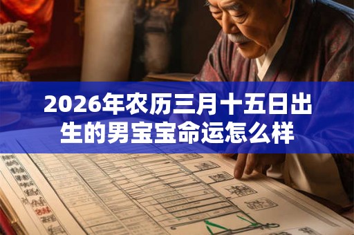 2026年农历三月十五日出生的男宝宝命运怎么样