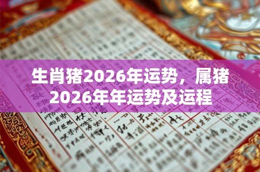 生肖猪2026年运势，属猪2026年年运势及运程