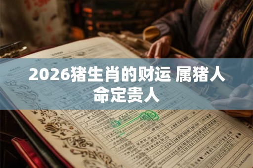 2026猪生肖的财运 属猪人命定贵人