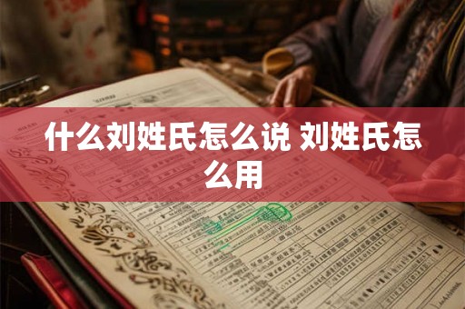 什么刘姓氏怎么说 刘姓氏怎么用 什么刘姓氏怎么说 刘姓氏怎么用