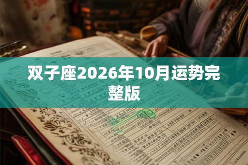 双子座2026年10月运势完整版