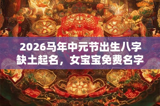 2026马年中元节出生八字缺土起名，女宝宝免费名字