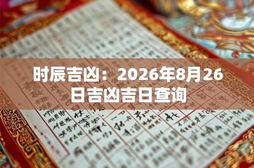 时辰吉凶：2026年8月26日吉凶吉日查询