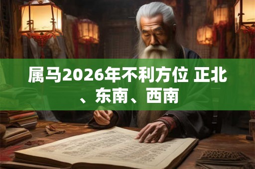 属马2026年不利方位 正北、东南、西南 属马2026年不利方位 正北、东南、西南