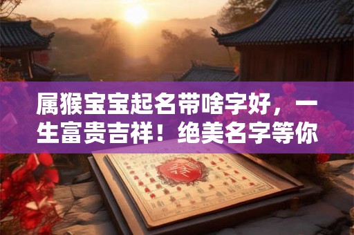 属猴宝宝起名带啥字好,一生富贵吉祥!绝美名字等你来取! 属猴宝宝起名带啥字好,一生富贵吉祥!绝美名字等你来取!