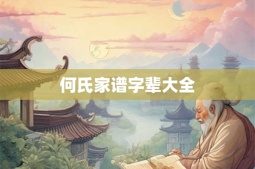 何氏家谱字辈大全