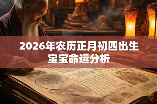 2026年农历正月初四出生宝宝命运分析 2026年农历正月初四出生宝宝命运分析