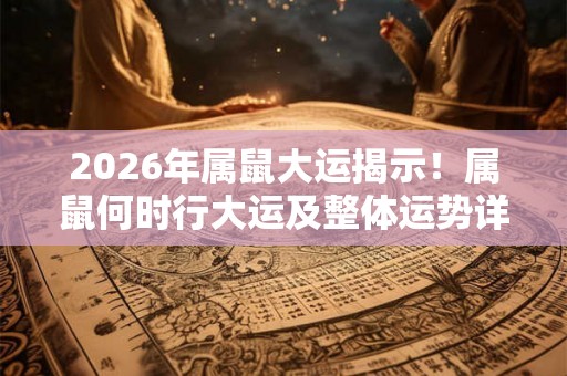 2026年属鼠大运揭示!属鼠何时行大运及整体运势详解 2026年属鼠大运揭示!属鼠何时行大运及整体运势详解