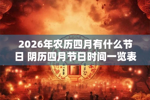 2026年农历四月有什么节日 阴历四月节日时间一览表 2026年农历四月有什么节日 阴历四月节日时间一览表