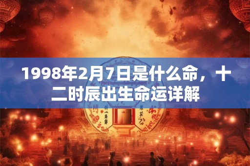 1998年2月7日是什么命，十二时辰出生命运详解
