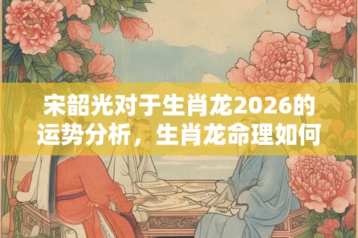 宋韶光对于生肖龙2026的运势分析，生肖龙命理如何？
